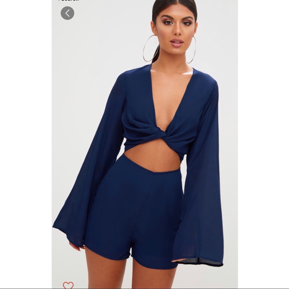 Pretty Little Thing Navy Blue Romper